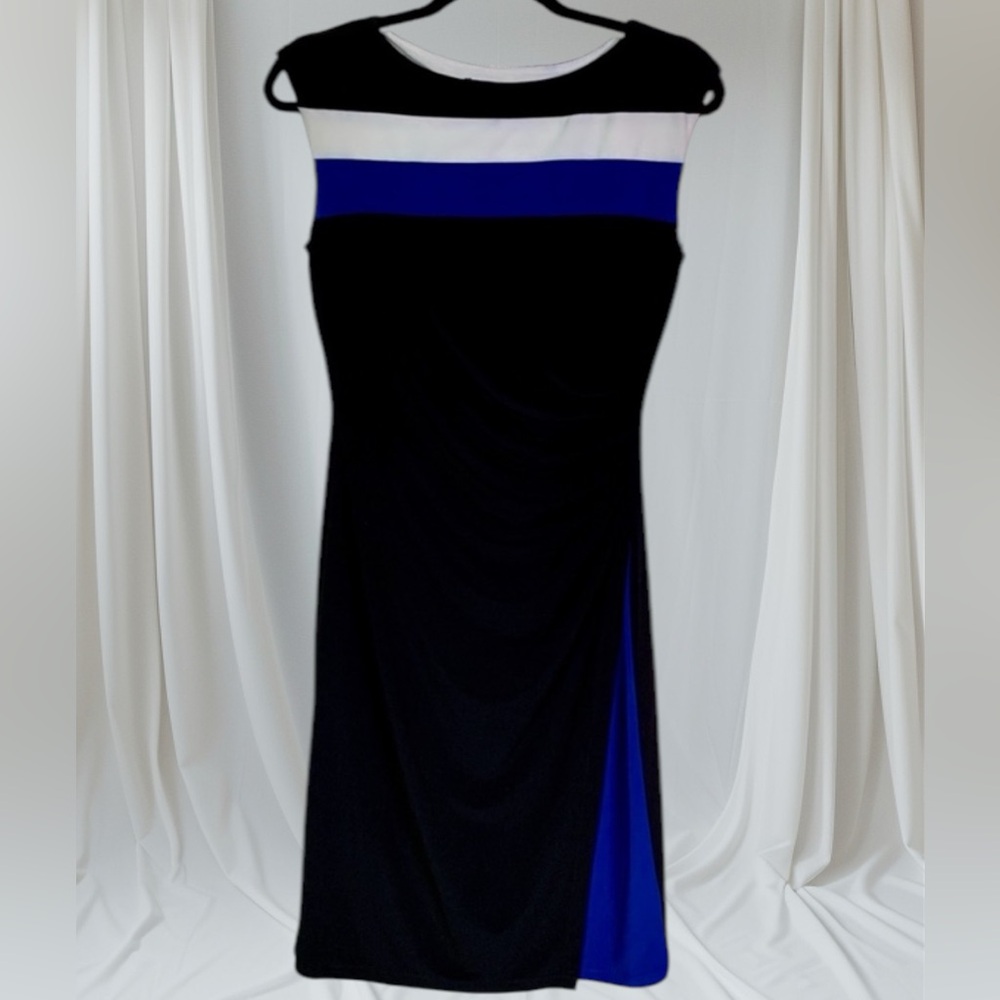 Lauren Ralph Lauren Dress Women’s Size 6 Sleeveless Ruched Striped Stretchy